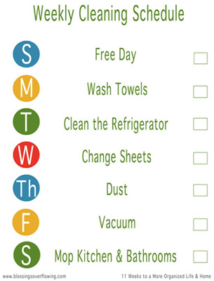 Week 11: Create a Weekly Cleaning Schedule